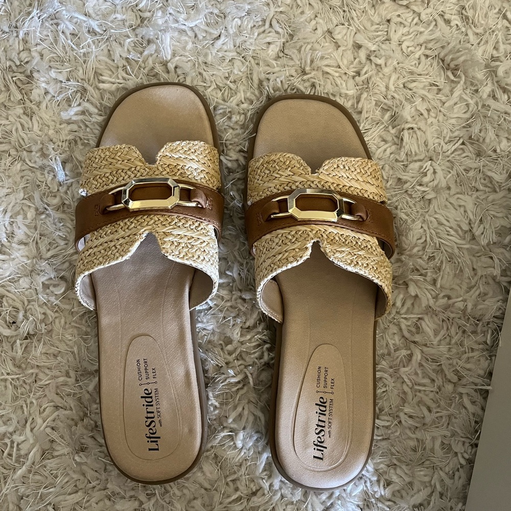 Life Stride women's royalty bit slide natural/tan